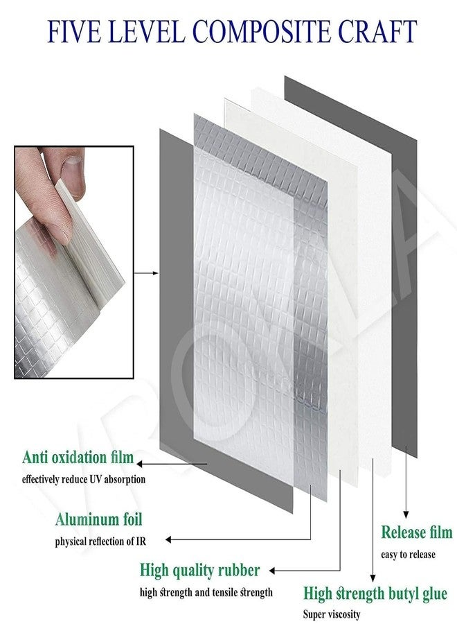 Hocimit Leakage Repair Waterproof Tape for Pipe Leakage Roof Water Leakage Solution Aluminium Foil Tape Waterproof Adhesive Tape Sealing Duct Rubber Tape for Leakage (5CM*5M (Pack Of 1)), Silver - Image 4